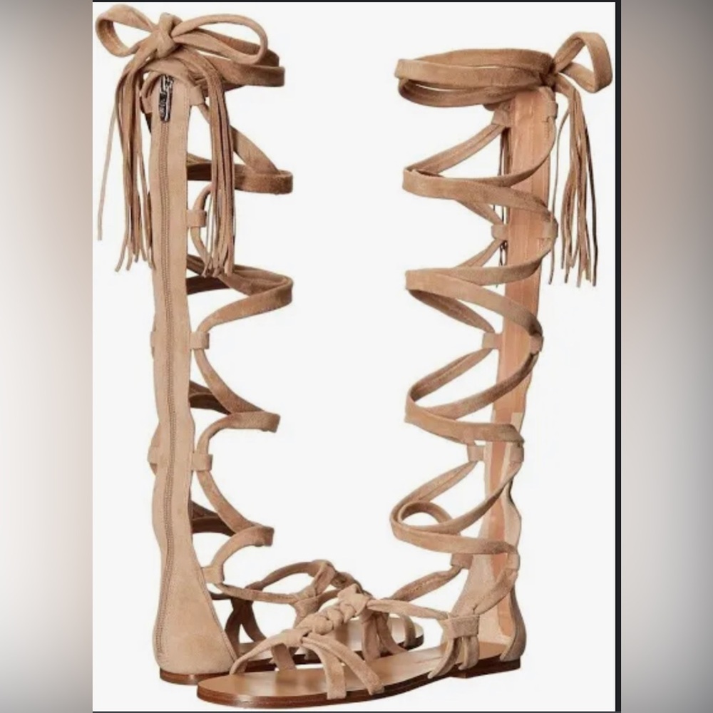 Sigerson Morrison Gladiator Natural Suede Sandal